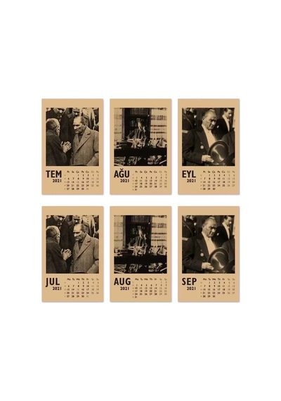 Atatürk Fotoğraflı 2027 Masa Takvimi - Dikey Siyah Kraft
