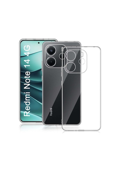 Fibaks Redmi Note 14 4G Uyumlu Kılıf Kamera Korumalı Şeffaf Ultra Ince Esnek Renksiz Silikon Kapak