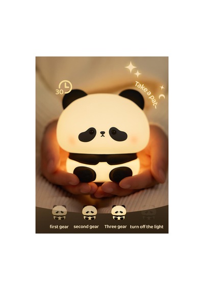 Masum Panda Silikon Gece Lambası Beyaz Beyaz