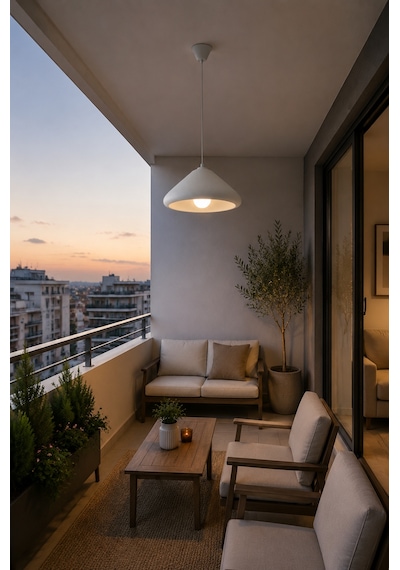 Kubbe Form Sarkıt Avize Beton Görünümlü Dokulu Modern Dekoratif Avize E27 25 Cm - Gri Beyaz