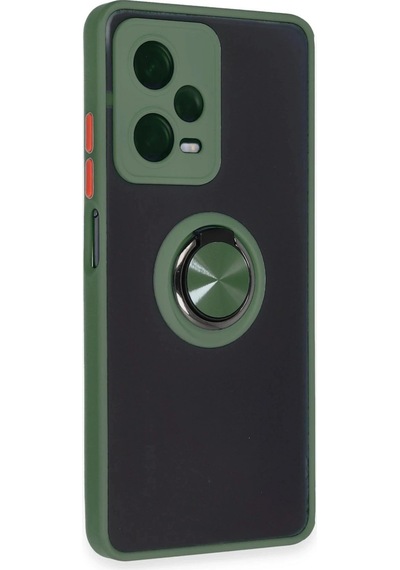Durukar Redmi Note 12 5g Kılıf Montreal Yüzüklü Silikon Kapak - Yeşil