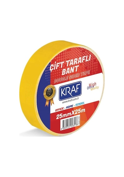 Kraf 2525G Çift Taraflı Bant 25 MM x 25 MT
