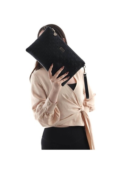 Silver Polo Sp1034 Kadın Portföy & Clutch Logolu Siyah-siyah