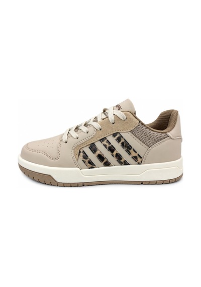 Papucumun Dünyası Lambırlent Unisex Bağcıklı Şeritli Hafif Konforlu Sneaker Krem