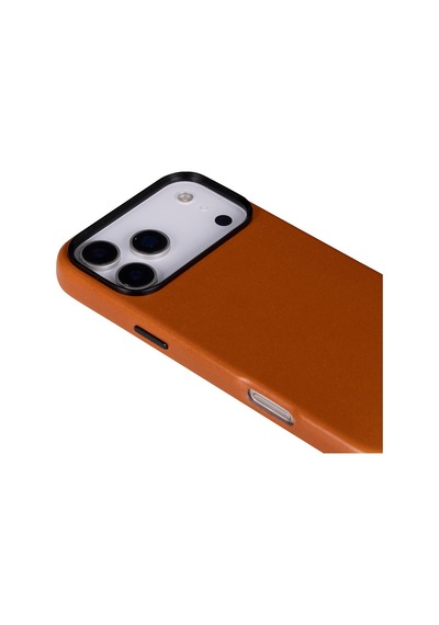 Bloomcase Premium Mono Urban Tan Apple iPhone Uyumlu 17 Pro Max/ 18 Pro Max 6.9" Hakiki Deri Magsafe Kılıf Taba