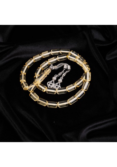 Su Damlası Damla Kehribar Alpaka Püskül Kesme Kesim 9x15mm Tesbih Şeffaf Sarı