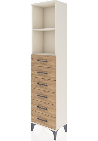 Arges Dolap 2 Raflı 6 Çekmeceli 44x30x182 Aytaşı-çam Aytaşı