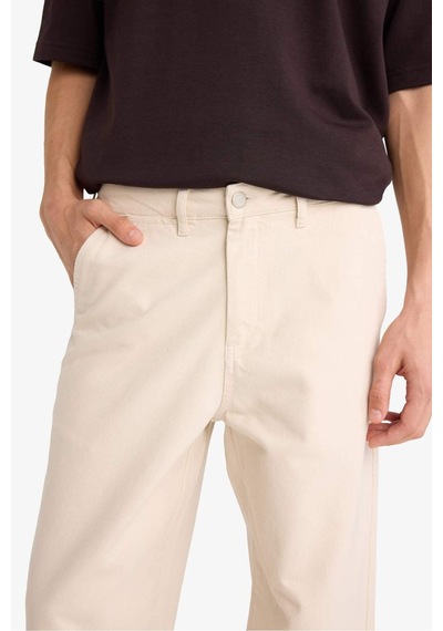 Defacto Tapered Wide Leg Fit Geniş Paça Jean Pantolon F8365ax25aubg700 Bej