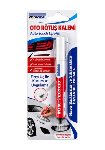 12 Adet Metalik Beyaz Oto Rötuş Kalem Fırça Uç 5ml 5705