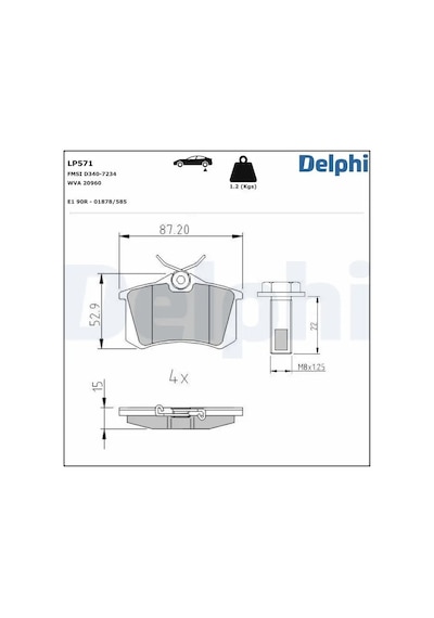 Vw Polo Classic Arka Fren Balatasi 1996-2002 Delphı Lp571