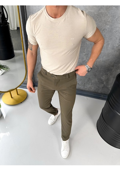 Modefendi Yüksek Kalite Slimfit Merserize Kumaş Bisiklet Yaka Tshirt Gri