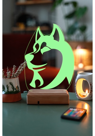 Özel Tasarım Husky Hediyelik Köpek 3D Led Gece Lambası