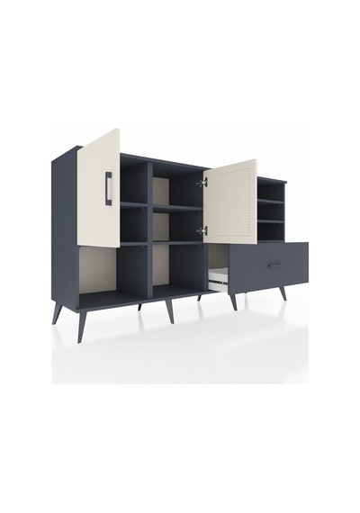 Kronos Konsol 7 Raflı Tek Çekmeceli 2 Kapaklı 176x59x99 Antrasit- Antrasit-aytaşı/antrasit Kronos Konsol 7 Raflı Tek Çekmeceli 2 Kapaklı 176x59x99 Antrasit- Antrasit-aytaşı/antrasit