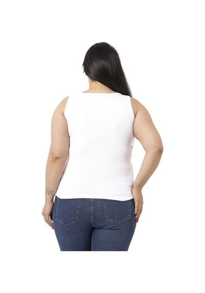 Disentis Büyük Beden Askılı Fitilli Kaşkorse Beyaz Body-beyaz Beyaz