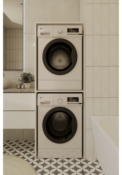 Odaco Premium Çkmd-02 %100 Mdf Çamaşır Ve Kurutma Makinası Dolabı Beyaz