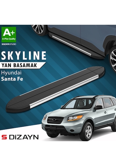 S-dizayn Hyundai Santa Fe Skyline Krom Yan Basamak 163 Cm 2000-2006 A+ Kalite
