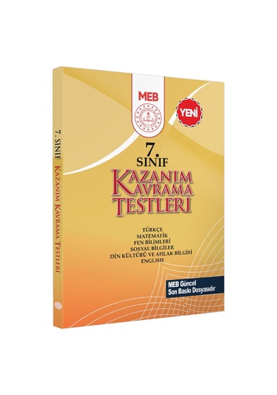 7.Sınıf MEB Tüm Dersler Kazanım Kavrama Testleri KKT Yaprak Test Kitabı BASKI ÜCRETİ