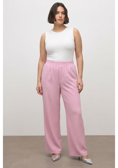 Myline Beli Lastikli Geniş Paça Pantolon Pembe