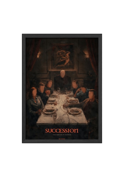Succession Siyah Ahşap Çerçeveli Poster, Dekoratif Dizi Duvar Tablosu