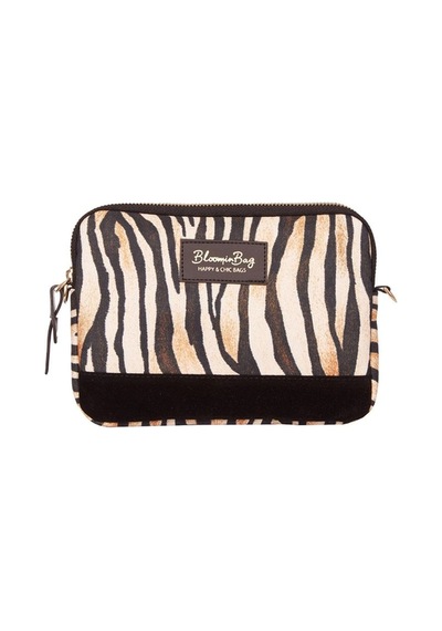 Bloominbag Stripy Tricky Çapraz Askılı Çanta Kahverengi - Siyah