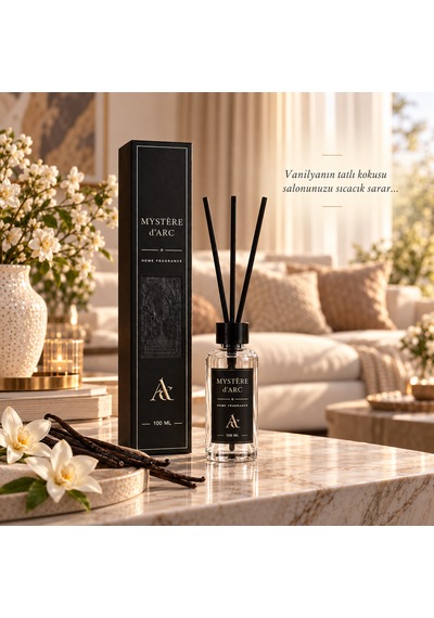 Premium Oda Kokusu Bambu Çubuklu Beyaz Şişe 100 Ml Vanilya