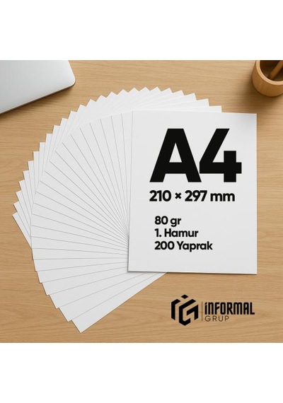 İnformal Fotokopi Kağıdı Premium Kalite A4 80 Gr 200 Yaprak