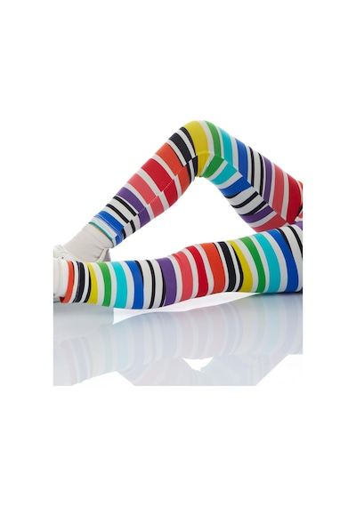 Lovetti Handdrawn Stripe Kız Çocuk Desenli Yazlık Tayt 4882 Çok Renkli