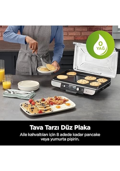 Ninja Sizzle Pro Xl Indoor Grill, Izgara Makinesi Gx101eu Seramik Yapışmaz Kaplama, Çıkarılabilir Kapak, Yağ Toplama Tepsisi, Yemek Kitabı, Gx101eu