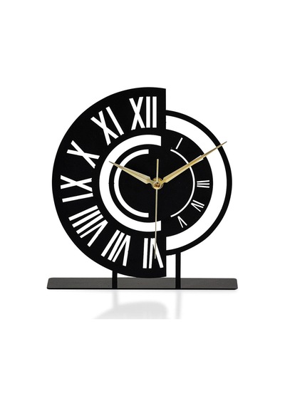 Ruota Siyah Metal Dekoratif Masa Üstü Saati 25x23cm Mms-m Diğer