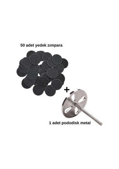 Anil Professional Cosmetics Pododisk Pedikür Ponza Disk 1 Adet Metal Başlık 50 Adet Yedek Zımpara