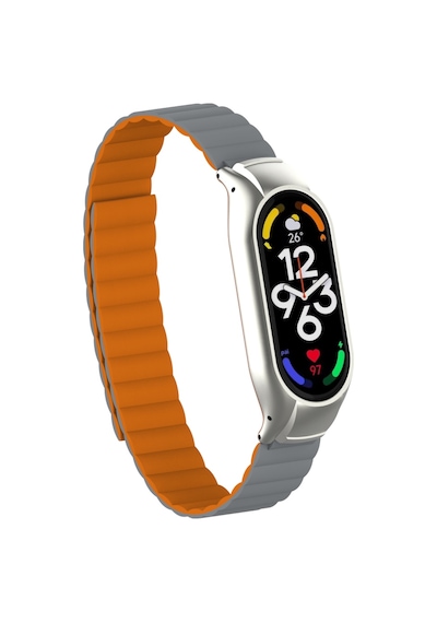 Xiaomi Mi Band 7 Uyumlu Krd-69 Nrtk Kordon-gri-turuncu