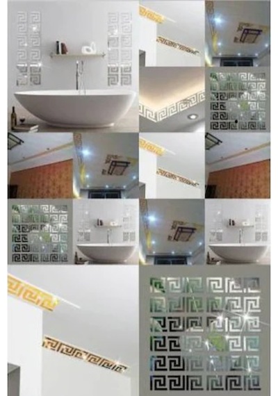 Dekoratif Labırent 20X Pleksi Dekor Ayna 7X7Cm Yapışkan Bantlı(504781629)