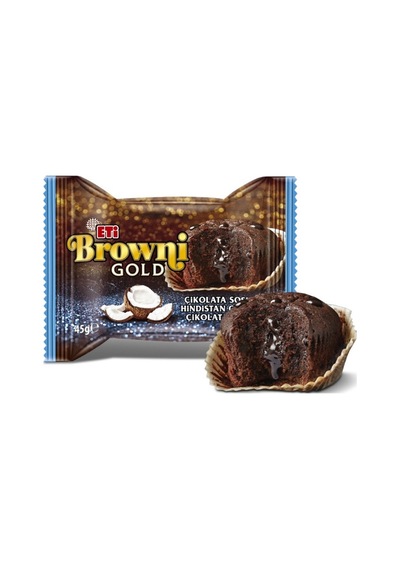 Browni Gold Çikolata Soslu Hindistan Cevizli Çikolatalı Kek 45 G X 24 Adet