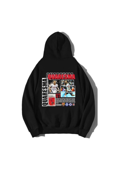 Brz Collection Unisex Oversize Ricardo Quaresma Hoodie Siyah