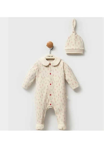 Moi Noi Baby Moi Noi Kokina Şapkalı Tulum Mnb1258 Ekru