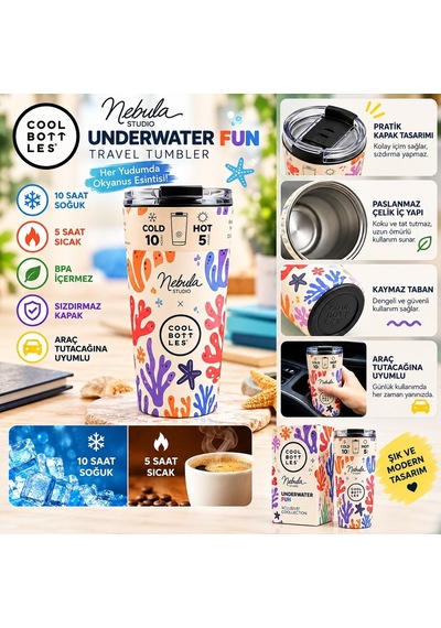 Cool Bottles Underwater Fun Bardak Xclusive Bardak Çelik Termos 330 Ml Cbt33udf Çok Renkli