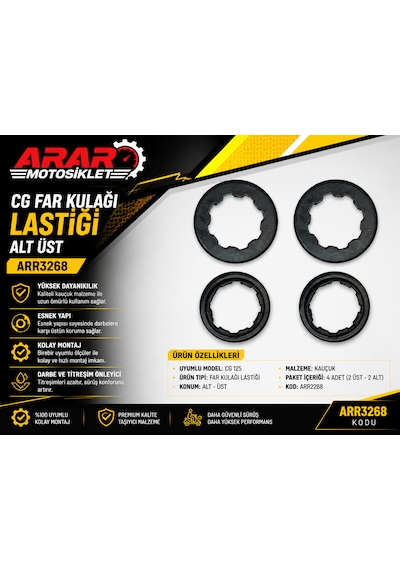 Cg Far Kulağı Lastiği Alt Üst-arr3268 Siyah