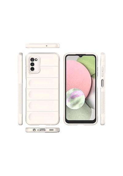 Samsung Uyumlu Galaxy A03s Kılıf Optimum Silikon Krem,