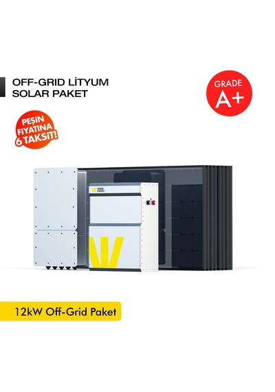 Werer Energy 12kw Trifaz Off-grid Solar Paket - Lifepo4 Batarya/ınverter/solar Panel
