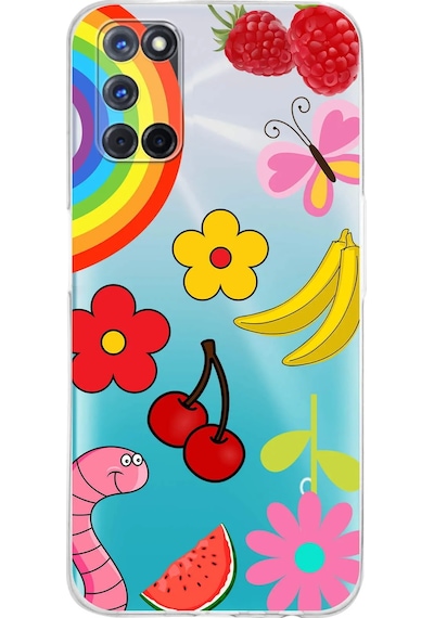 Oppo A52 İle Uyumlu Water Color 5 Kamera Korumalı Şeffaf Kılıf Şeffaf