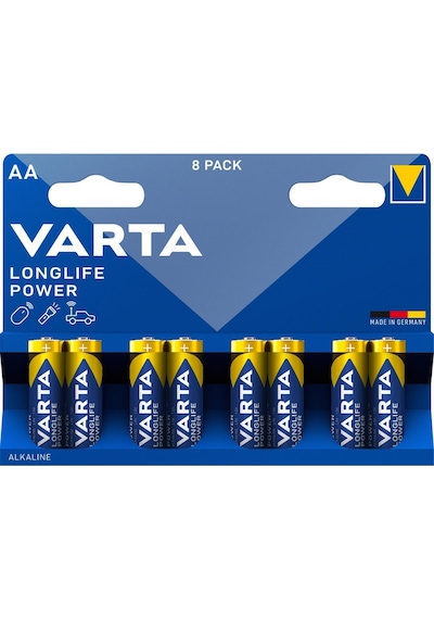 Varta Longlife Power AA  Alkalin Kalem Pil, LR6, 1,5V, 8'li Paket