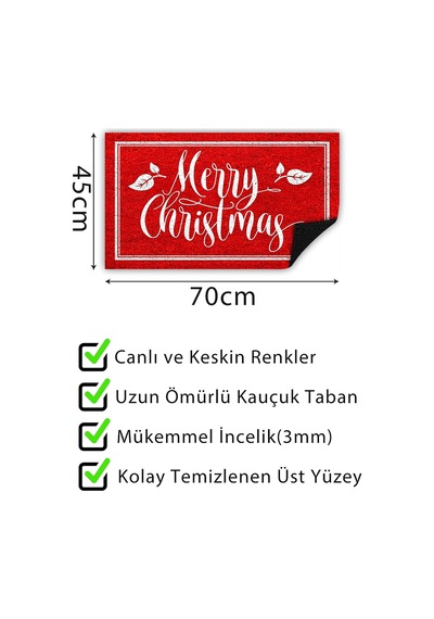 Tr Dekoratif Kapı Önü Paspas, Dış Mekan/ev İçi/banyo/mutfak/yatak Odası/giriş Paspasları Noel Süslü Yılbaş Diğer
