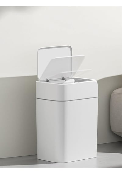 Hareket Sensörlü Çöp Kutusu Banyo Mutfak Çöp Kovası Kızılötesi Sensörlü Otomatik Kapanan Ofis Atık Kutusu Çok Amaçlı 12 Lt