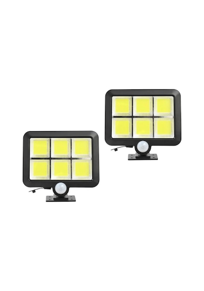 2adet 3 Modlu Led Solar Panel Güneş Enerjili Duvar Lambası