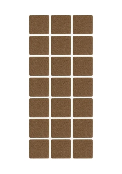 Yapışkanlı Mobilya Ayak Koruyucu Keçe 30x30 Mm 21'li Paket Kaydırmaz Zemin Çizmez Keçesi Kahverengi