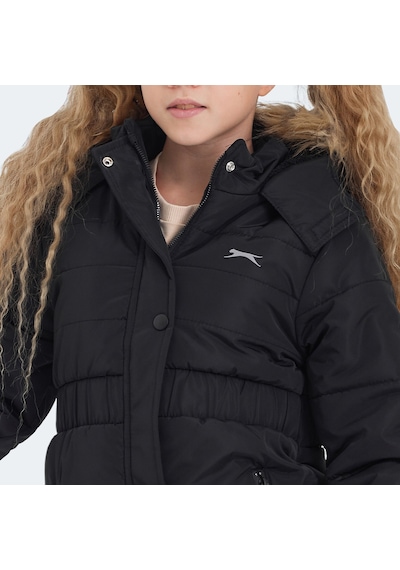 Slazenger CANDY Çocuk Kapüşonlu Siyah Mont & Kaban