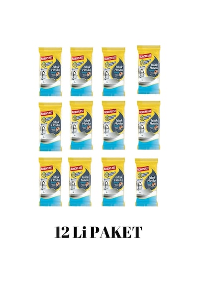 Koroplast Islak Havlu Banyo Okyanus Kokulu 12 Paket Xtra Büyük 30 Adet 20X30 Cm