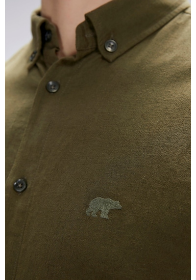 Bad Bear Tindra Haki Kısa Kollu Erkek Gömlek Haki