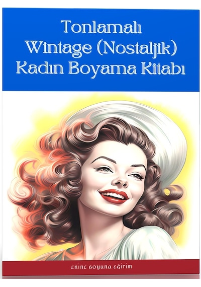 Wintage Kadın Boyama Kitabı Tonlamalı Boyama