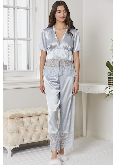Pierre Cardin 6015 Kadın Dantelli Saten 6'lı Set-mist Mist